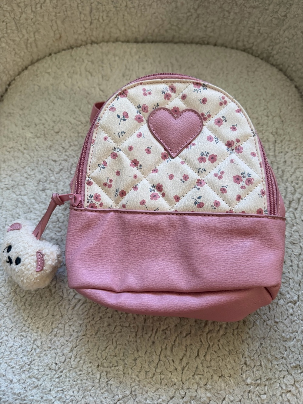 Kids Pink Floral Heart Mini Backpack
